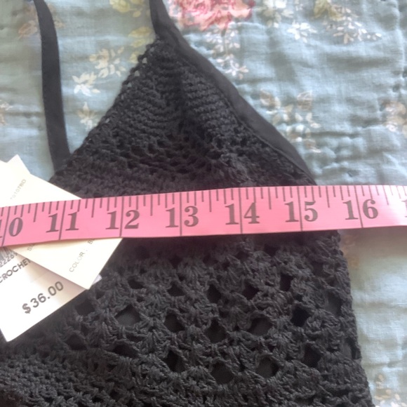 NWT Mango Reef Black Crochet Lace Sleeveless Slip Swing Mini Dress Size M - Picture 8 of 9